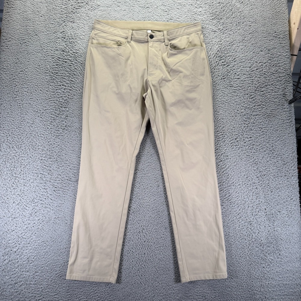 Stylus Pant Men's 36x32 Beige Polyester Golf Straight Leg Performance Sports